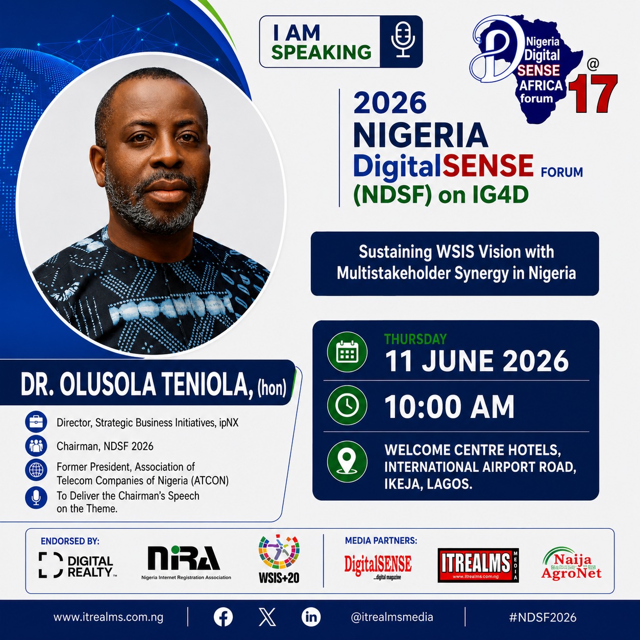 Olusola Teniola to Chair 2026 Nigeria Digital Sense Forum